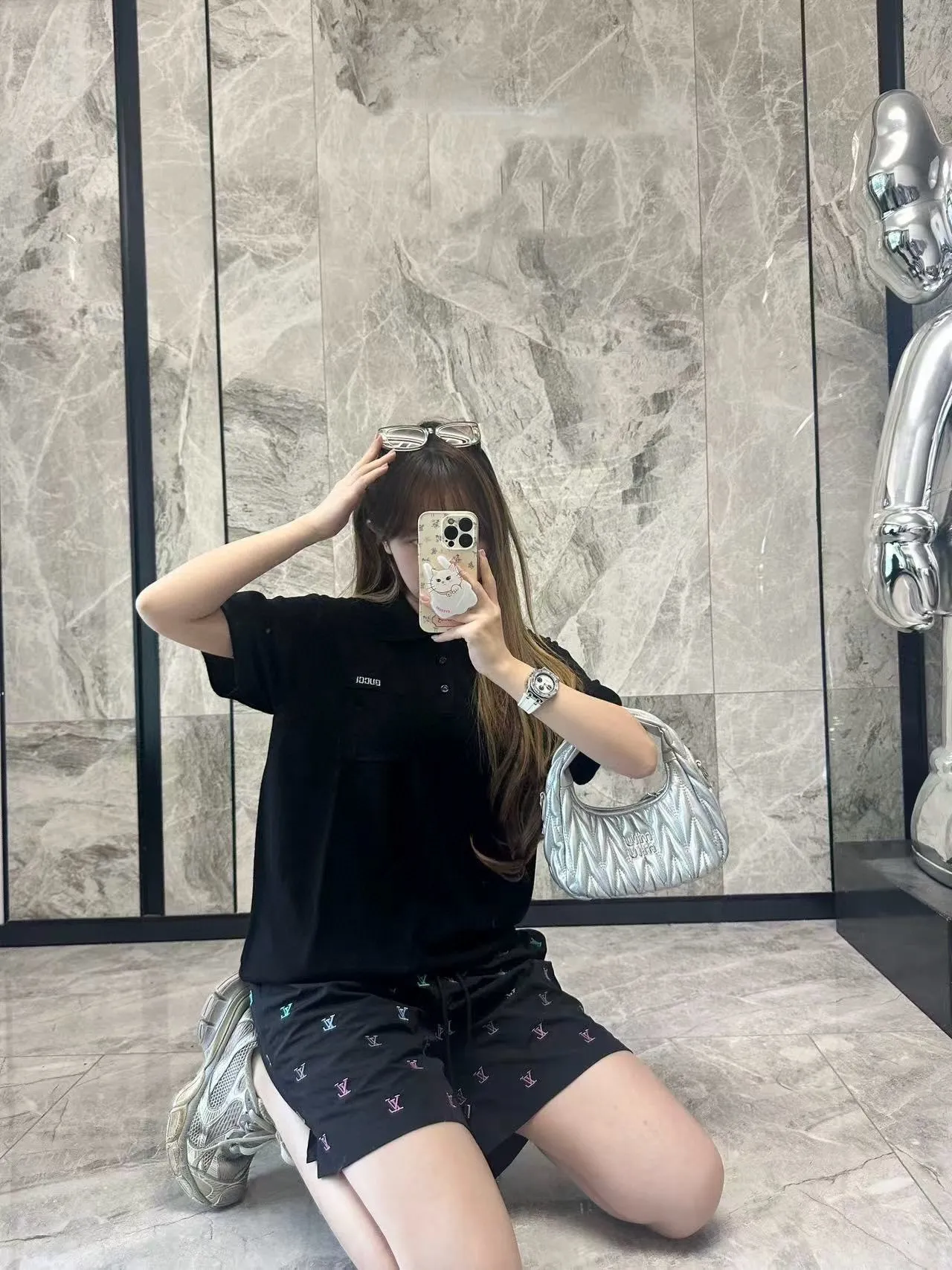 Louis Vuitton/Louis Vuitton 25ss full-frame presbyopic gradient embroidered shorts